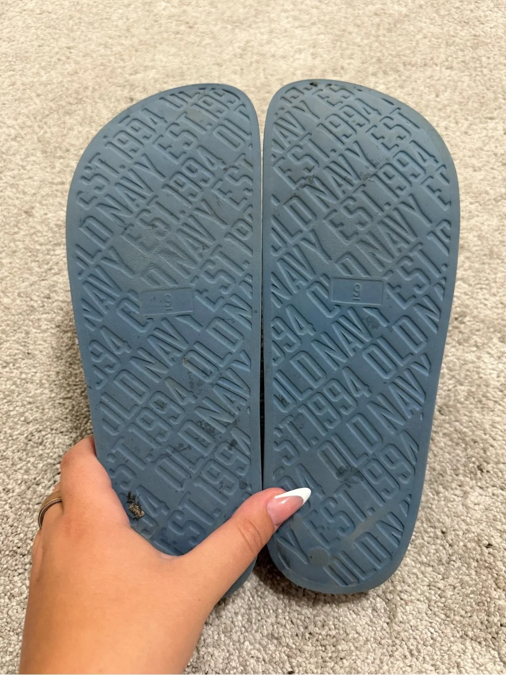 Old Navy Blue Double-Strap Slide Sandals